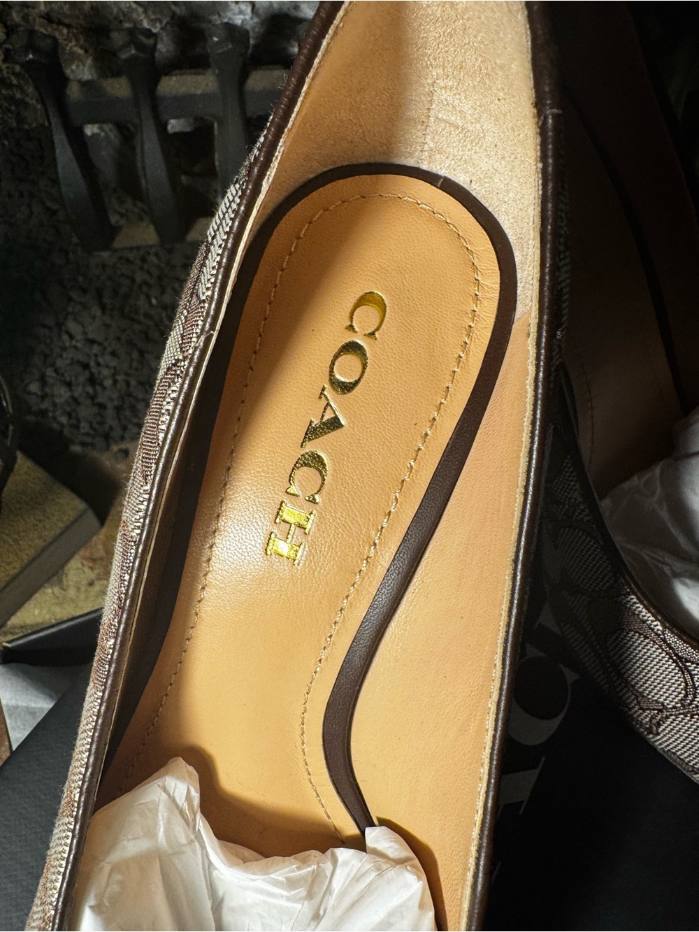 Coach Brown Signature Pointed Toe Heels - Picture 9 of 11